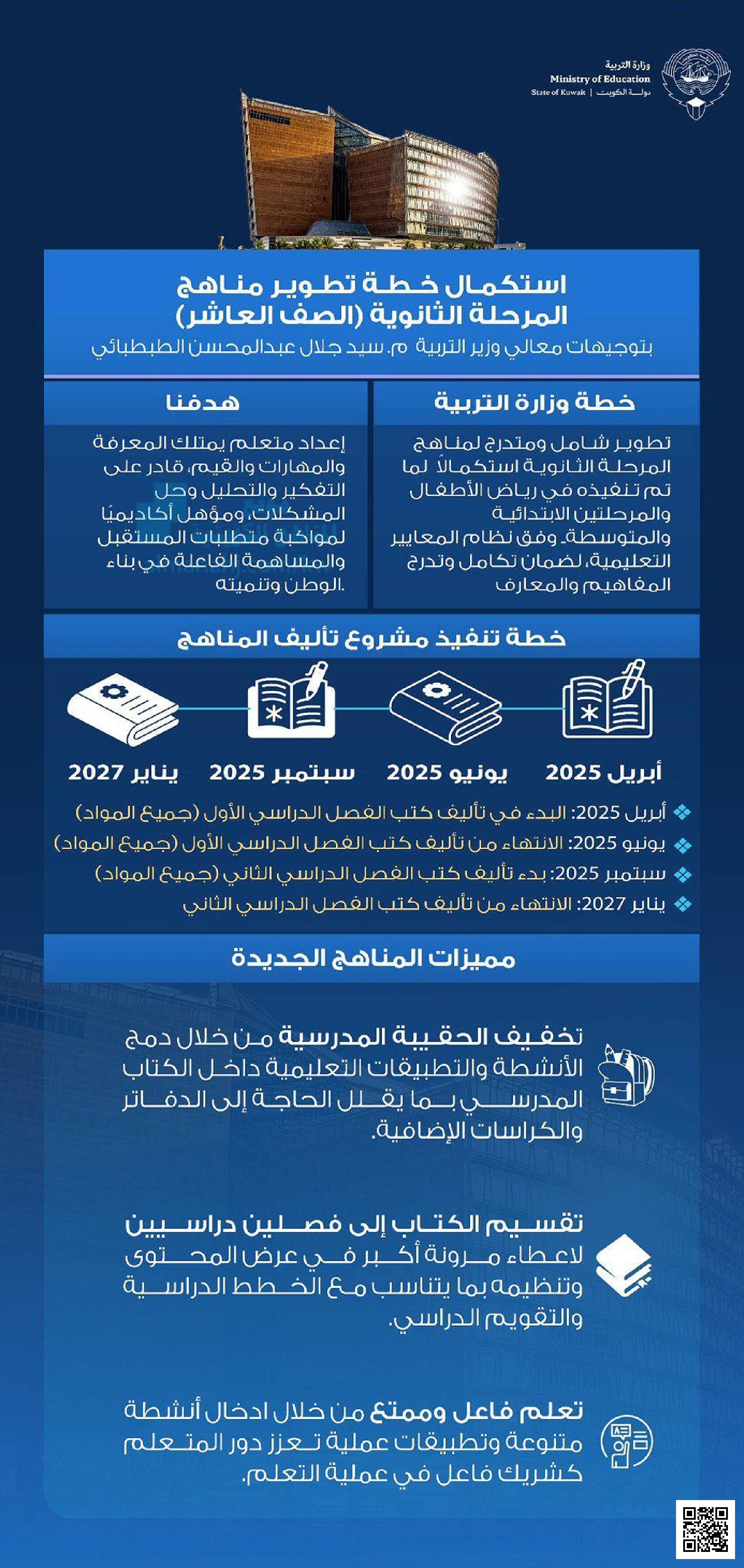 استكمال خطة تطوير مناهج المرحلة الثانوية (الصف العاشر)